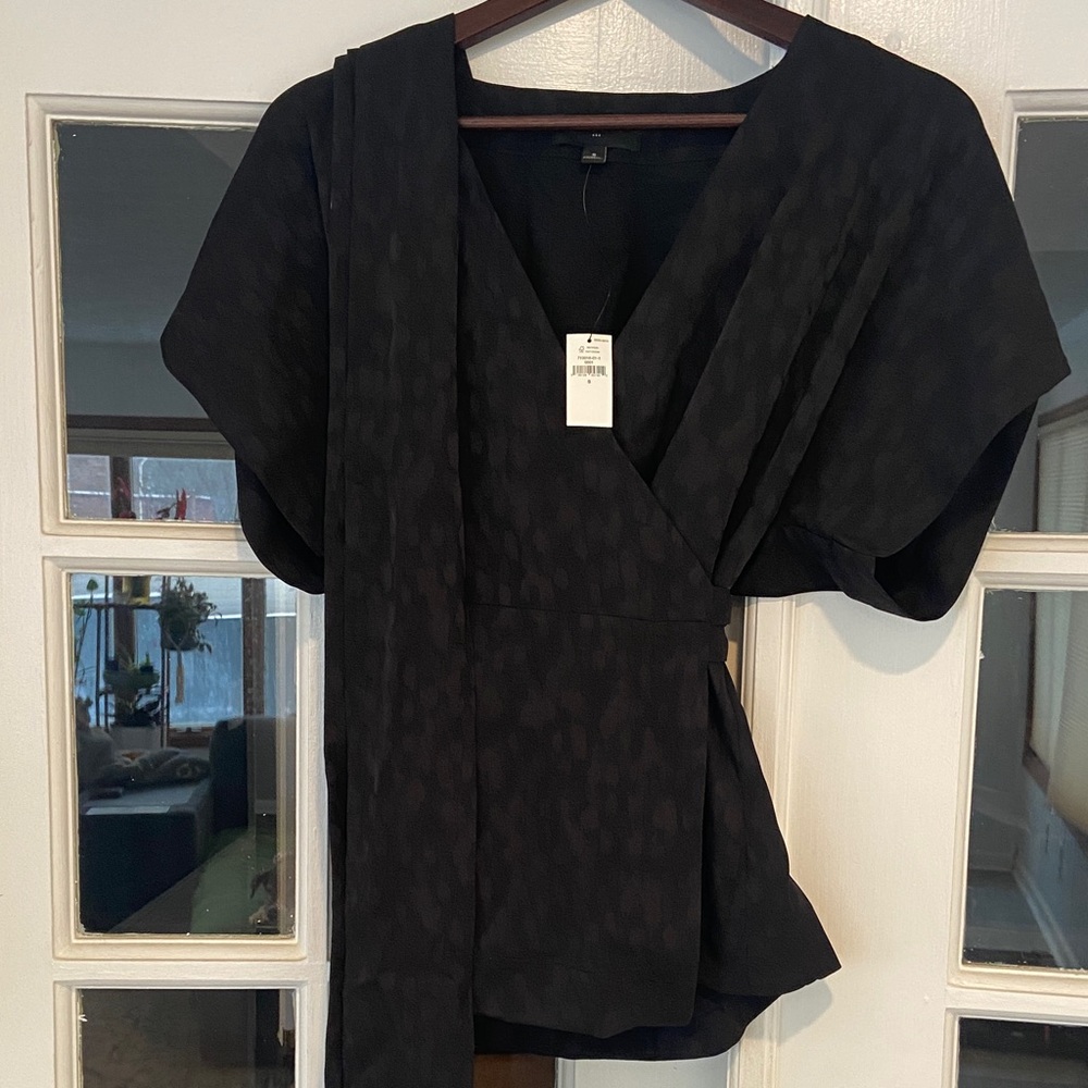Banana Republic Black Wrap Blouse